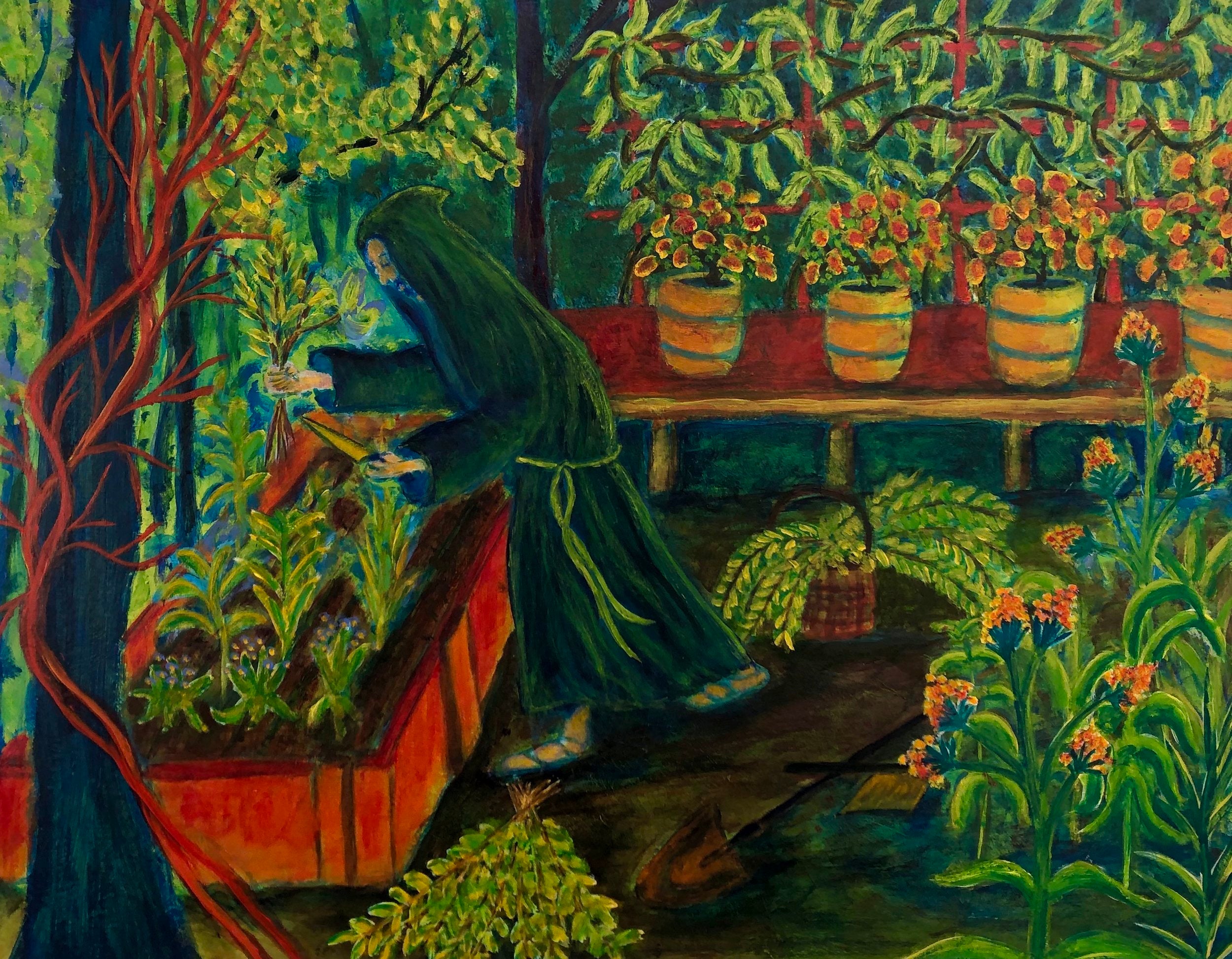 Monk in the Garden