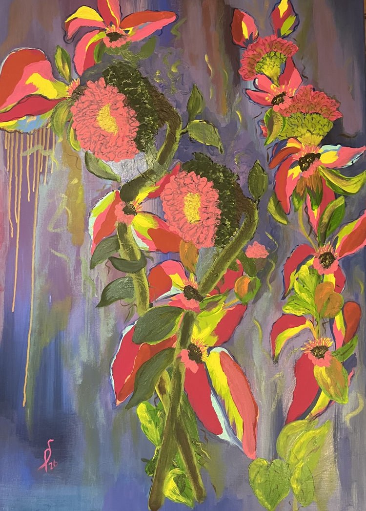 Crimson Red Sunflower by Pam