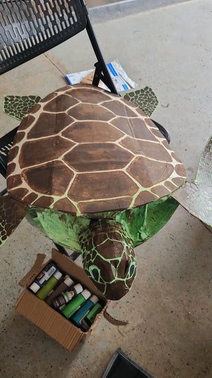 Ocean mache- sea turtle by Abigayle Hopkins