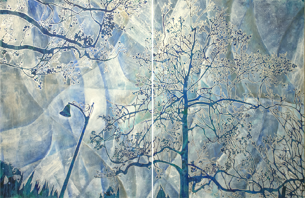 Winter Plane Tree Diptych by Jonathan Molvik