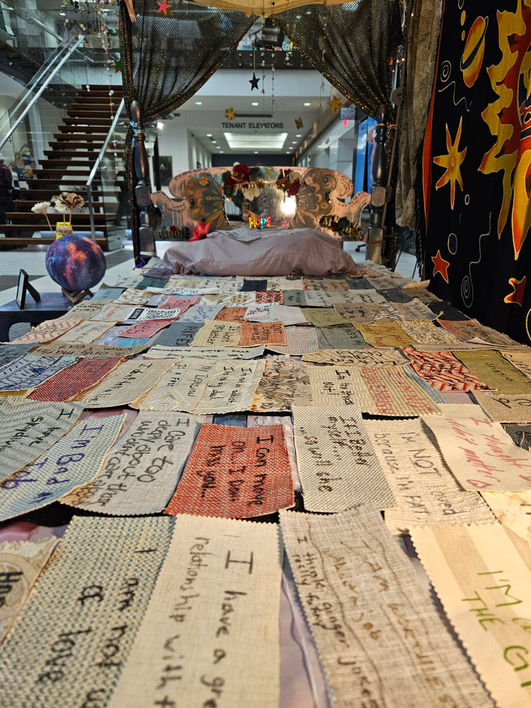Bed of Lies - quilt (work in progress during ArtPrize) by Nicole Coman & Tricia Zeno