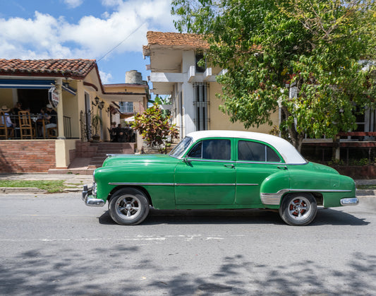 Frankenstein Cars Of Cuba - Green & White 1952 Chevy DeLuxe 4 Door Sedan