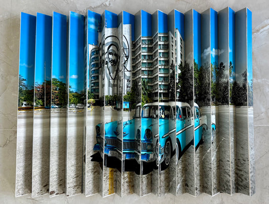 Frankenstein Cars Of Cuba - Blue & White 1956 Chevy Bel Air 4 Door Sedan