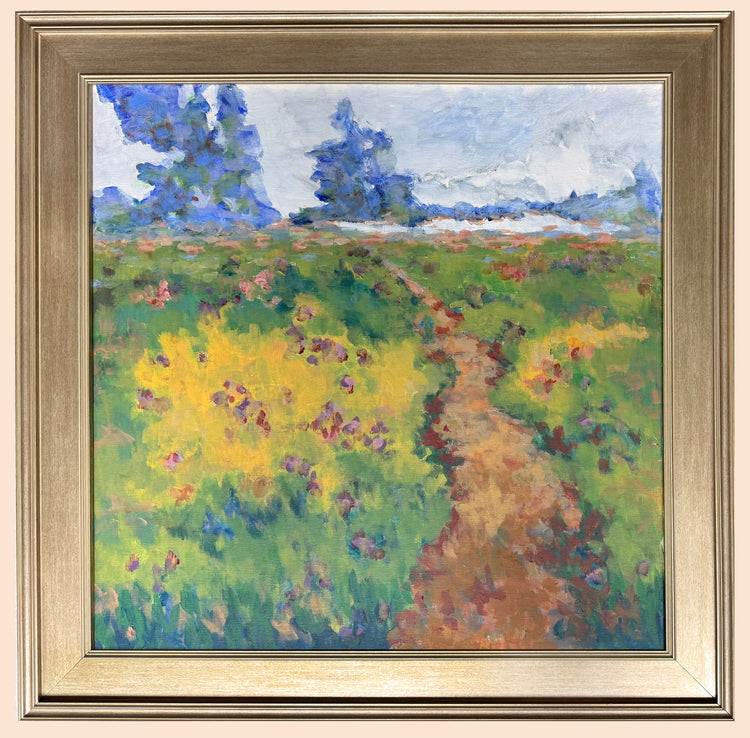 Midwest Suite, three framed paintings