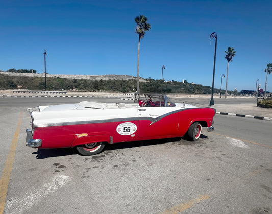 Frankenstein Cars Of Cuba - Red & White 1954 Ford Crestline Sunnier Convertible