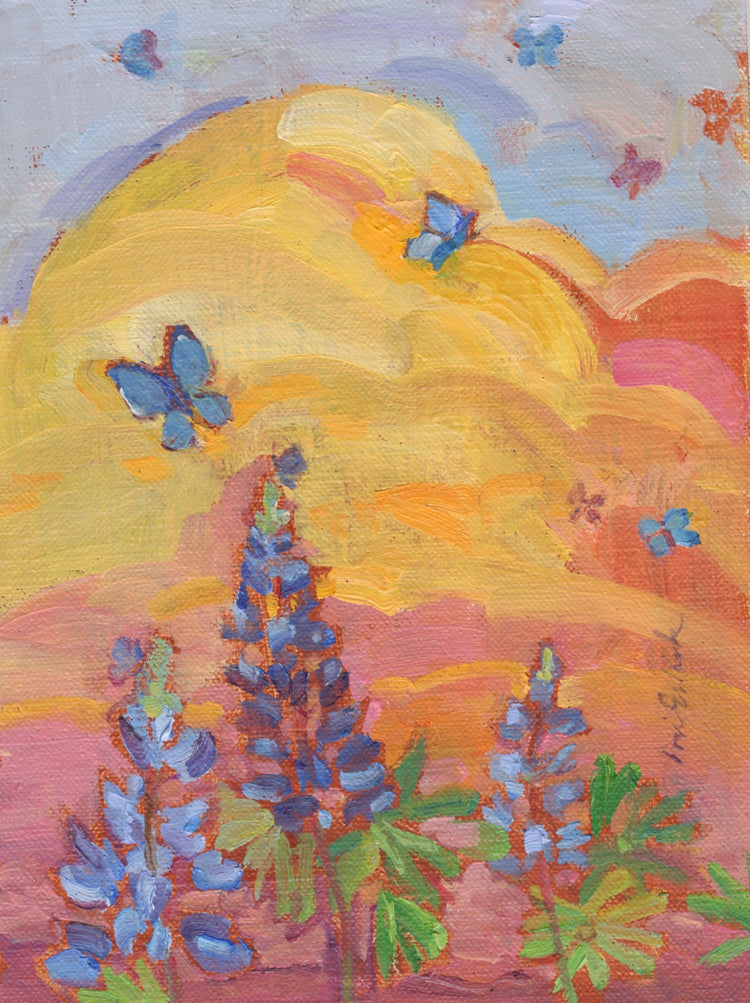 Lupine and Butterflies by Lori McElrath Eslick