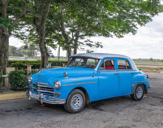 Frankenstein Cars Of Cuba - Blue 1949 Plymouth 4 Door Sedan