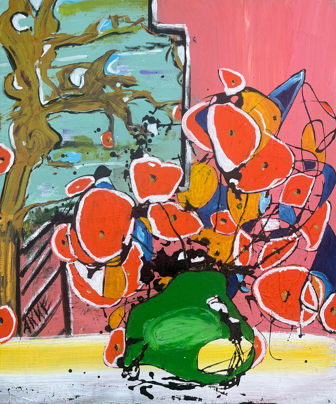 Green Vase by Open Window