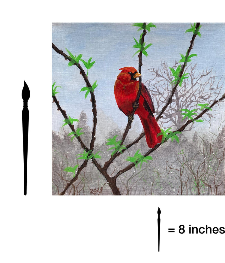 Cardinal with Fire Symbol