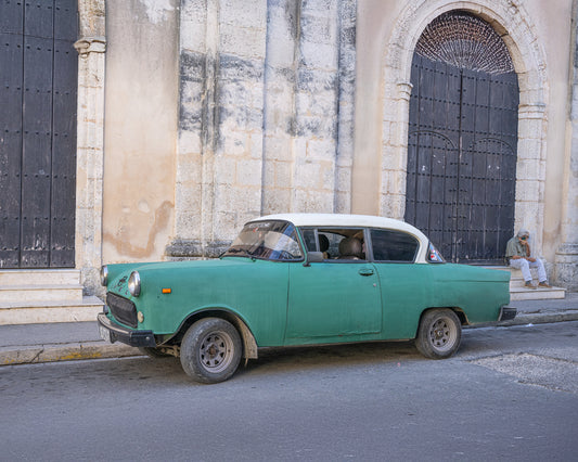 Frankenstein Cars Of Cuba - Light Green & White 1952 Chevy DeLuxe 4 Door Sedan