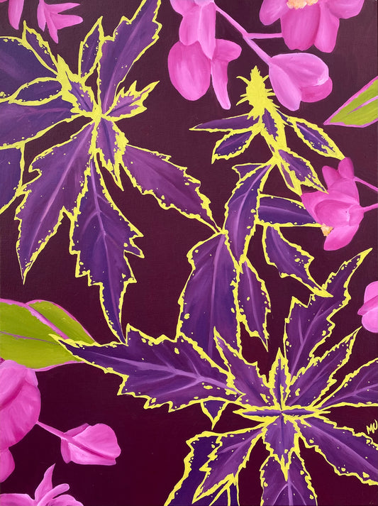 Purple with Green Leaves