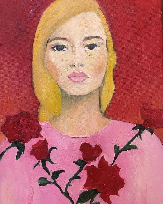 Portrait of a Girl with Roses