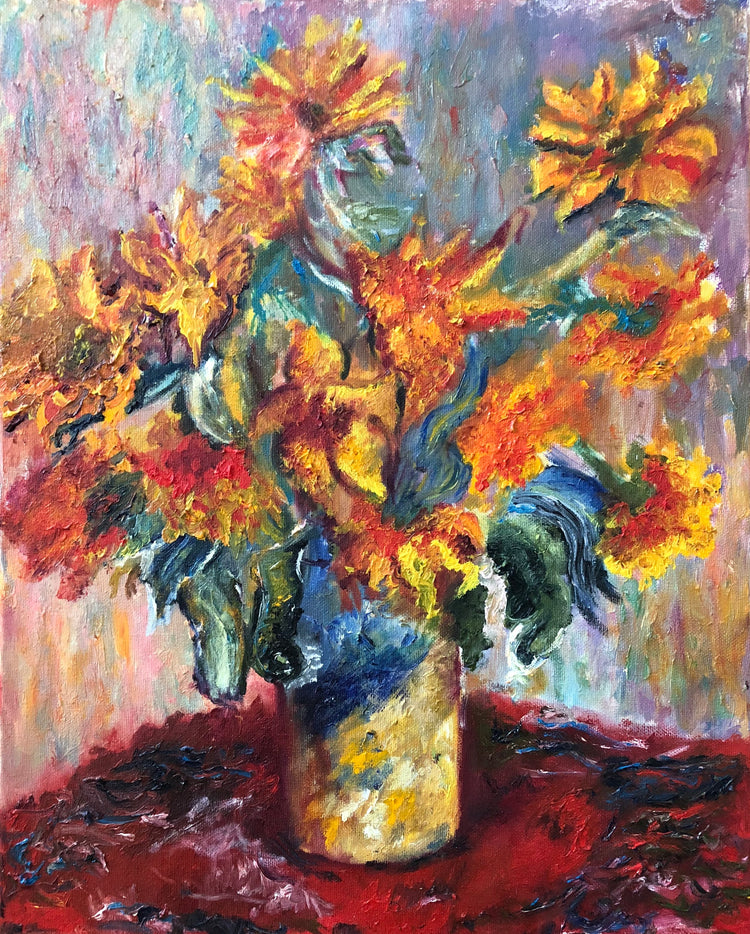 Interpretation of (Bouquet of Sunflowers) Claude Monet