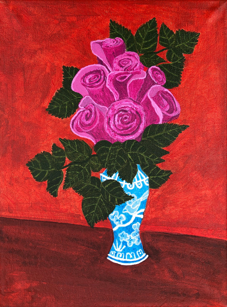 Roses in Chinese Vase