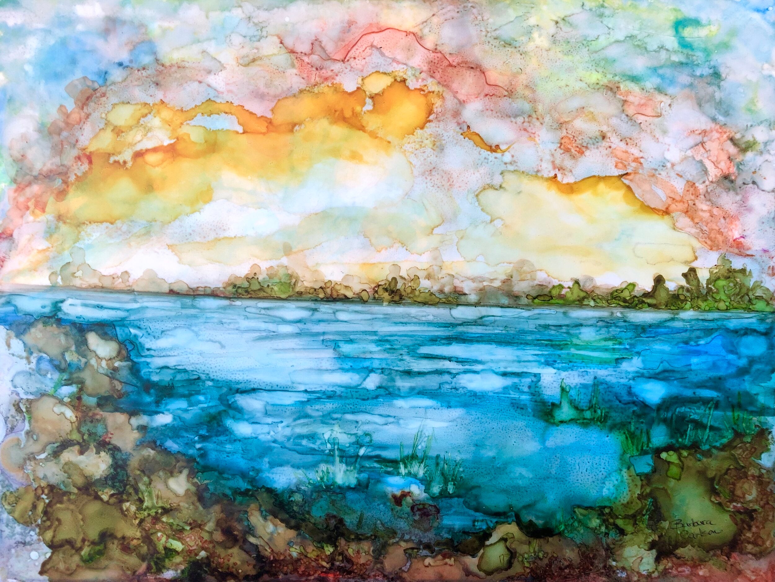 Sunset Over the Lake