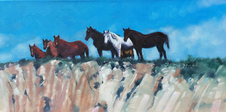 Horses on Cliff