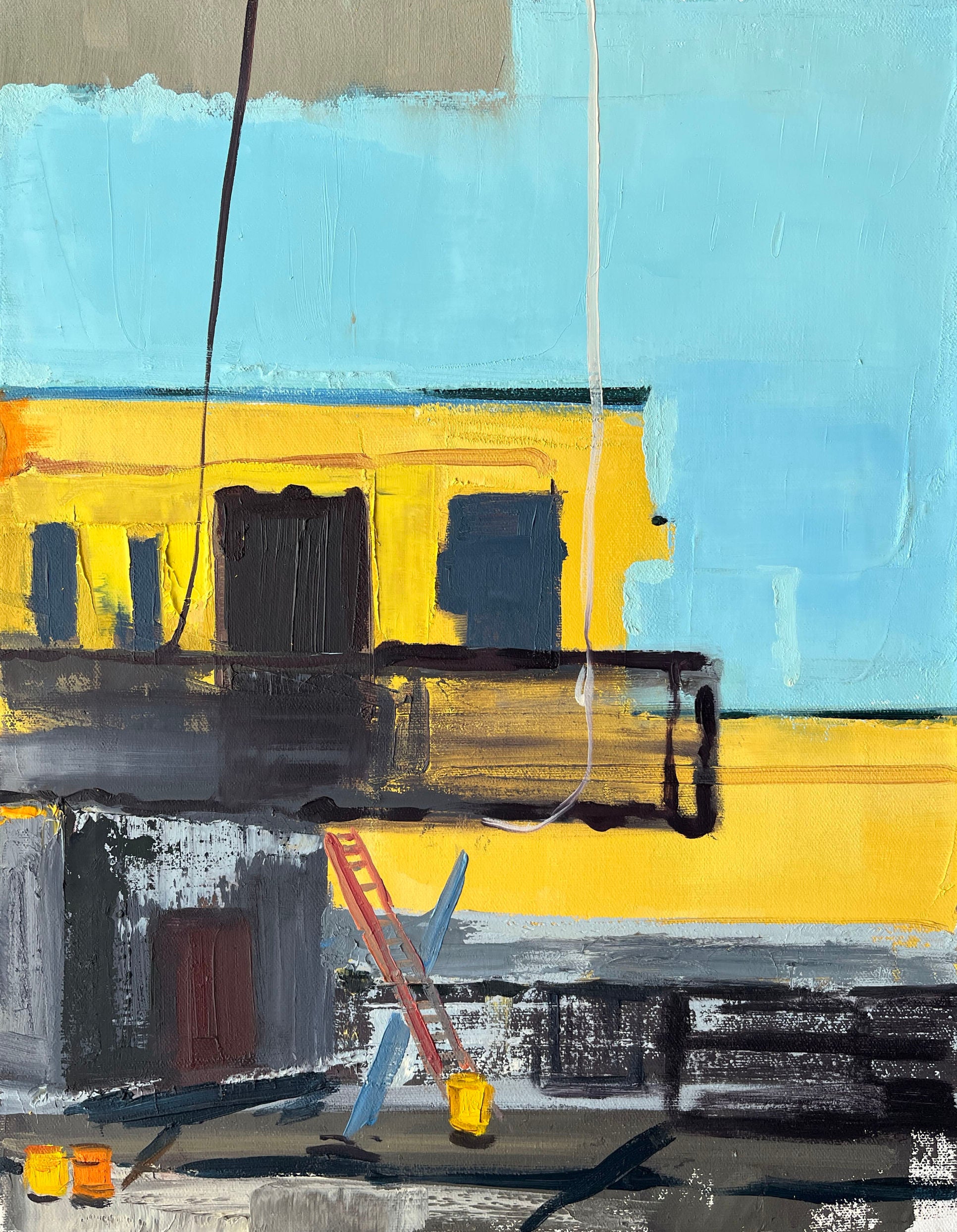 Teal and Yellow Wall